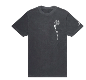 LONG ROSE EMB TEE