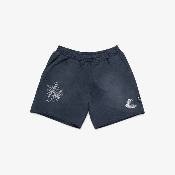 DOUBLE CROSS RHINESTONE & SERPENT EMBROIDERED SHORTS – POTASSIUM