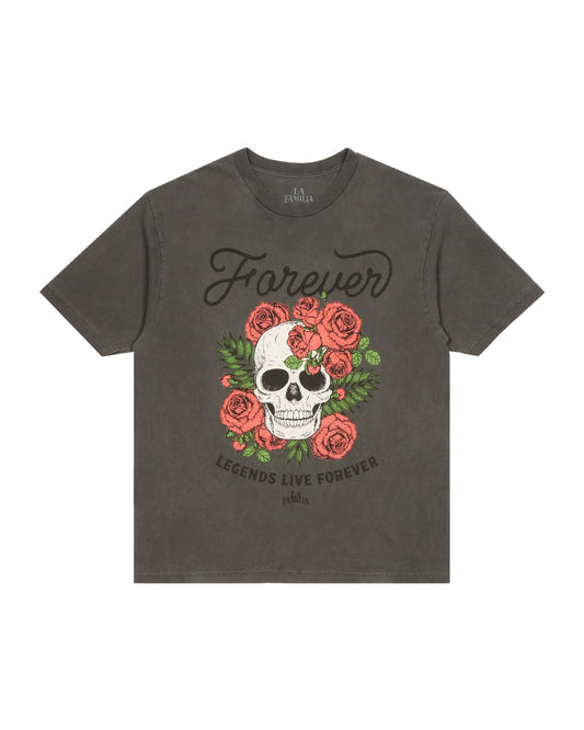 FOREVER SKULL DROP SHOULDER HEAVY WEIGHT BOXY TEE - La Familia Forever