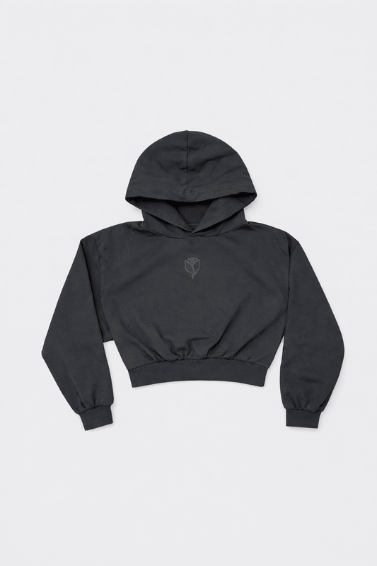 Halfeti Rose Cropped Pullover Hoodie - La Familia Forever