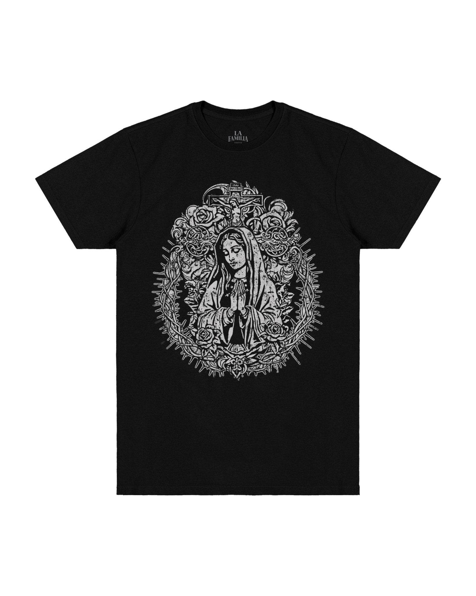 HEAVY WEIGHT BOXY MOTHER MARY TEE - La Familia Forever