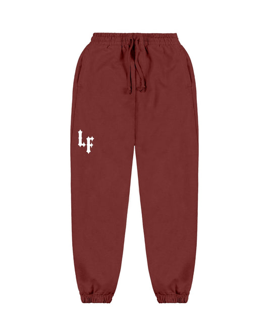 LA FAMILIA “LF MONOGRAM” SWEATPANTS – VINTAGE RED - La Familia Forever