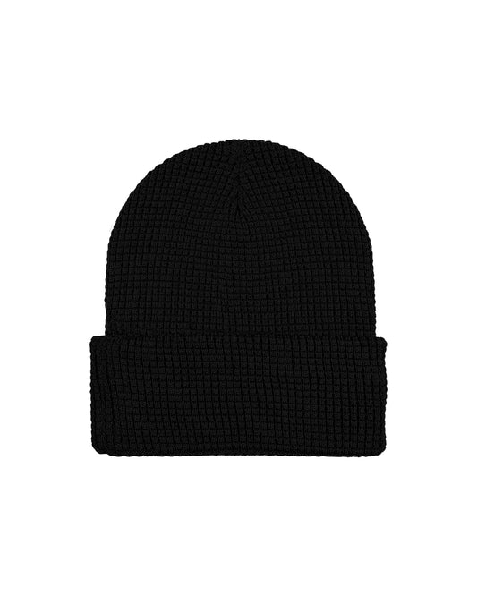 LA FAMILIA WAFFLE CUFF BEANIE (BLACK) - La Familia Forever