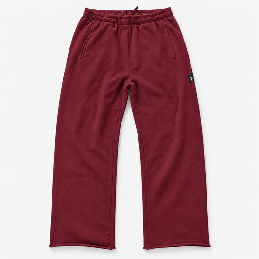 LF Wide Leg Raw Edge Dead Red front