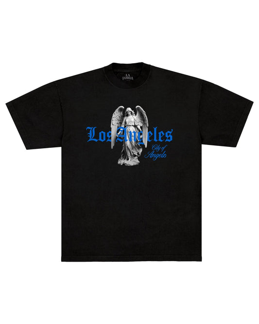 LOS ANGELES ANGEL DROP SHOULDER HEAVY WEIGHT BOXY TEE - La Familia Forever