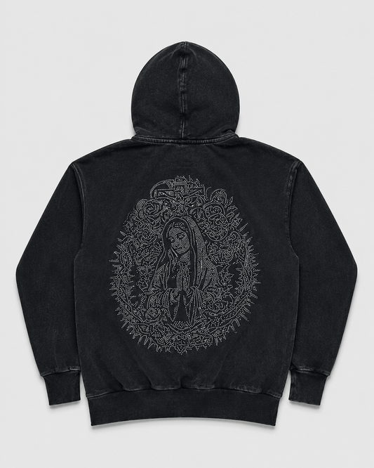 MARY RHINESTONE BOXY HOODIE - La Familia Forever