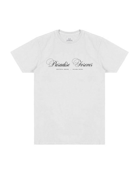 PARADISE FOREVER SS TEE (FRONT/BACK) - La Familia Forever