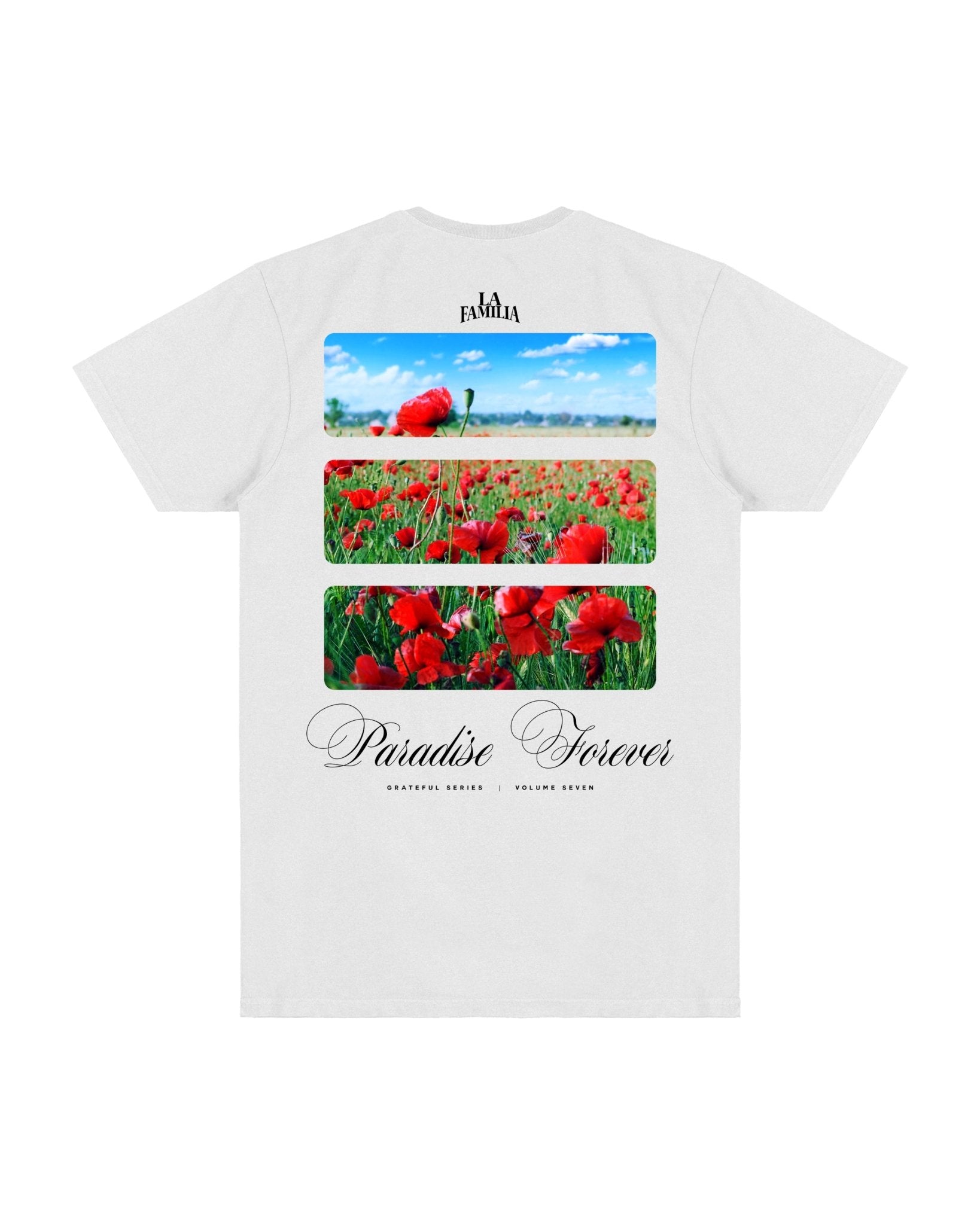 PARADISE FOREVER SS TEE (FRONT/BACK) - La Familia Forever