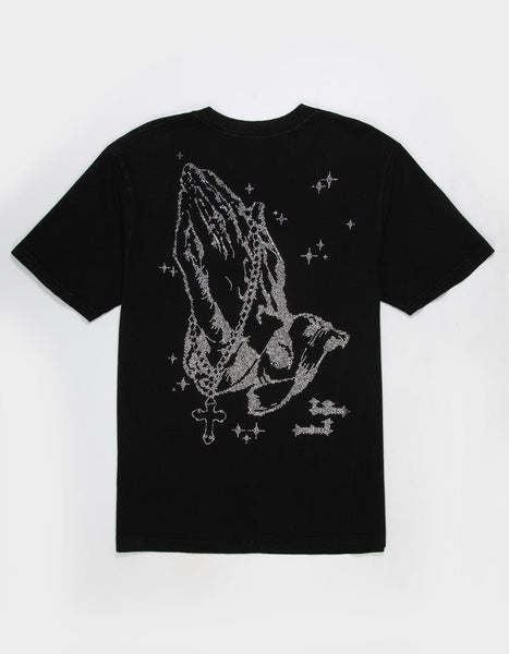 Praying Freja Beha Erichsen Tシャツ M PRAYER HAND RHINESTONE BOXY TEE – La Familia Forever