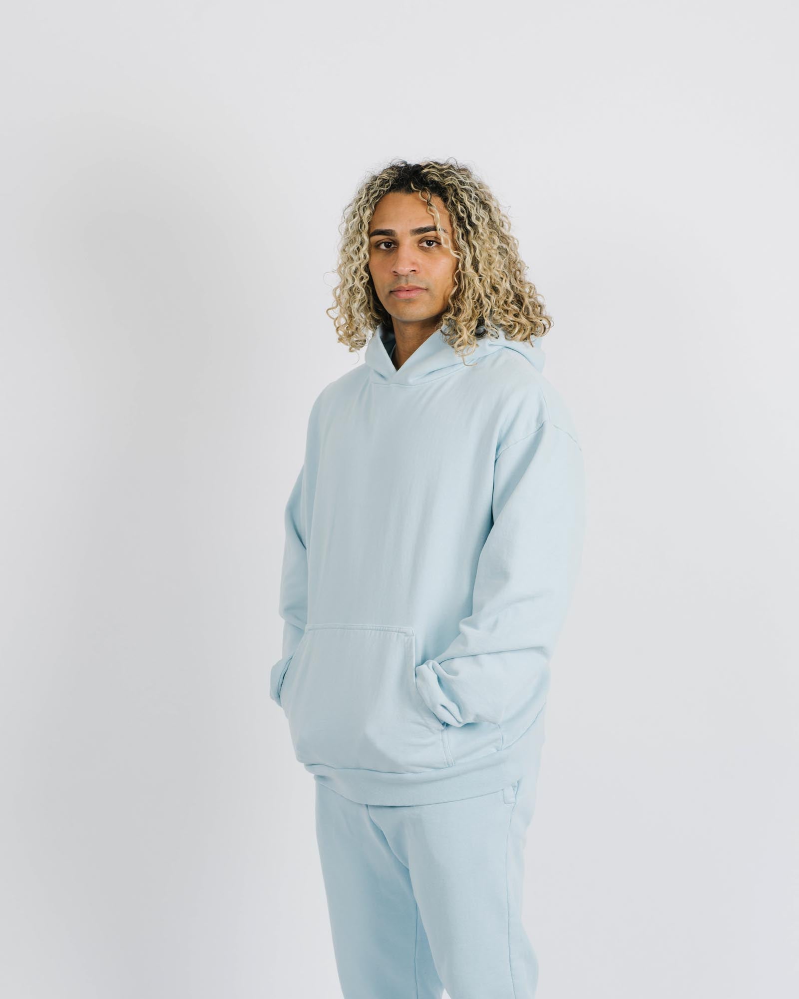 NECESSARY PREMIUM HEAVYWEIGHT HOODIE (BABY BLUE) - La Familia Forever