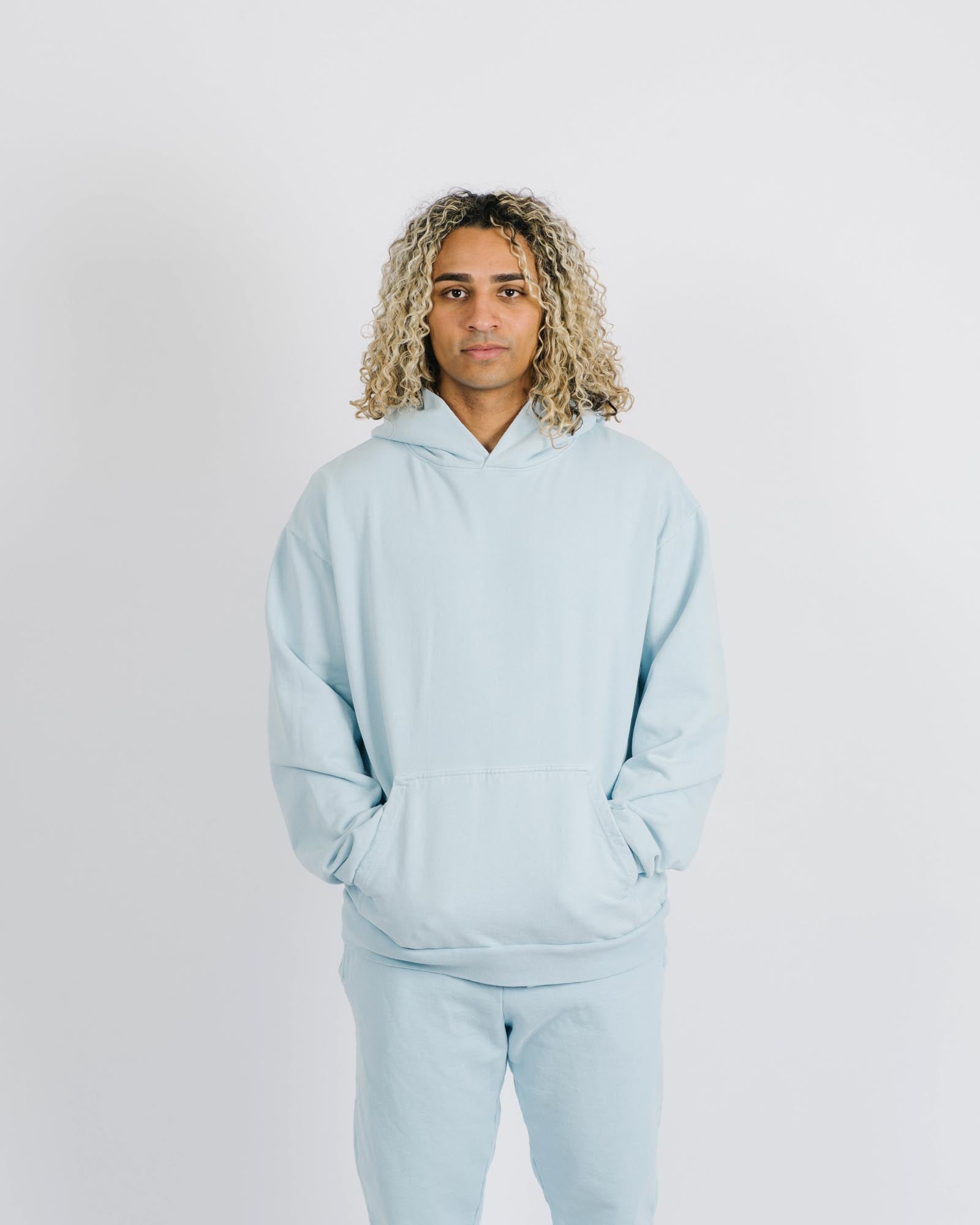 NECESSARY PREMIUM HEAVYWEIGHT HOODIE (BABY BLUE) - La Familia Forever