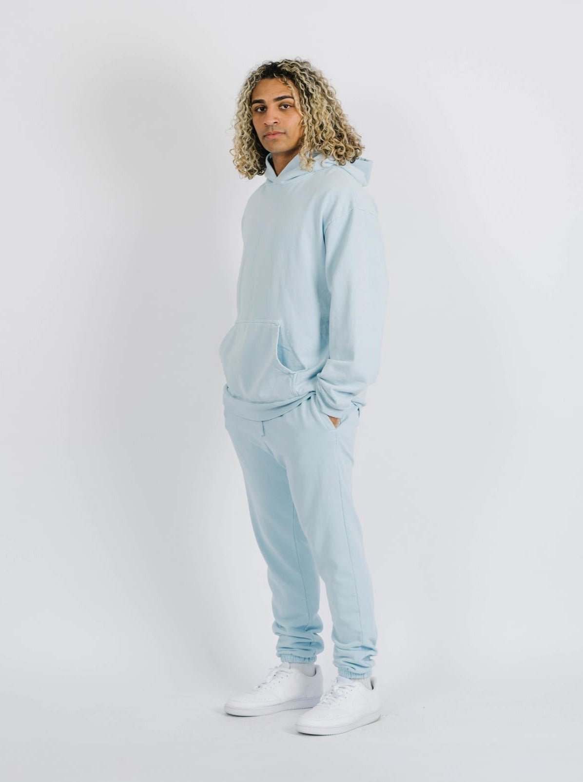 NECESSARY PREMIUM HEAVYWEIGHT HOODIE (BABY BLUE) - La Familia Forever