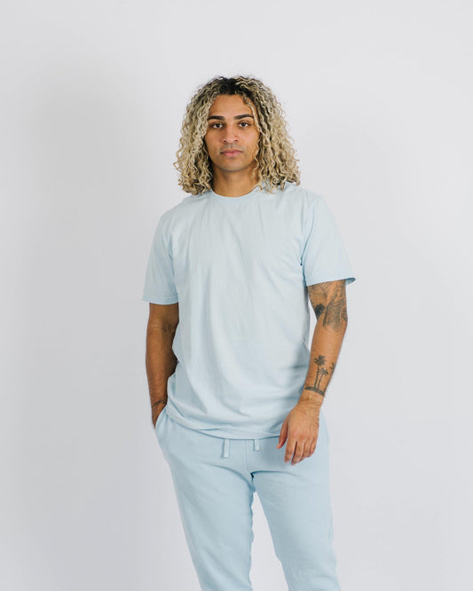 NECESSARY PREMIUM MID-WEIGHT TEE (BABY BLUE) - La Familia Forever